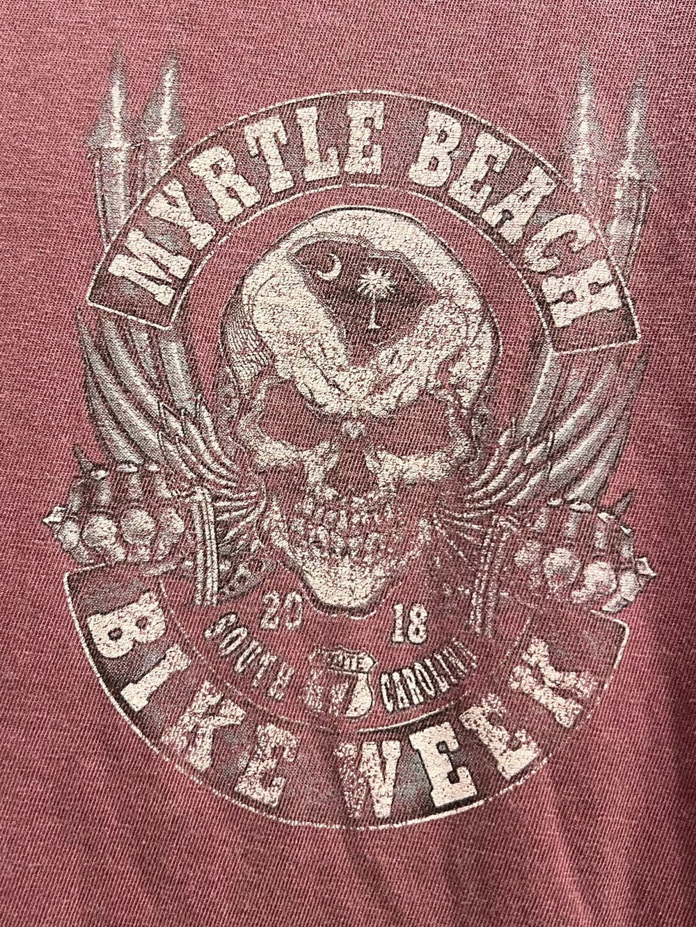 Purple mauve 2018 Myrtle Beach Bike Week Tee - Picture 3 of 4
